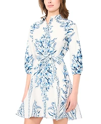 Msk Women's Tie-Waist Collared Dress