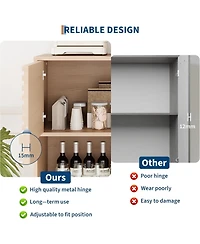 gaomon Modern 3-Tier Accent Cabinet with Doors