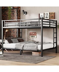Streamdale Furniture Metal Queen/Queen Bunk Bed - Space-Saving, Noise-Reduced