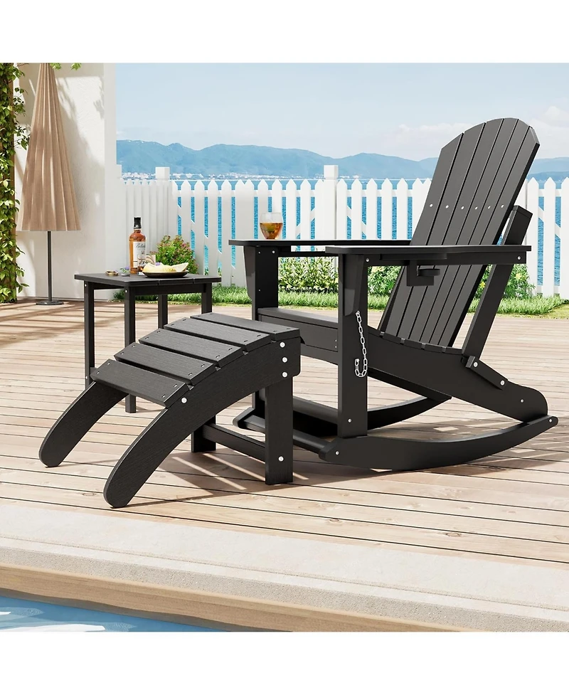 Gaomon Adirondack Ottoman Foot Rest, Weather-Resistant Patio Footrest for Chairs, Resin Outdoor Lawn & Backyard, 4-Pack