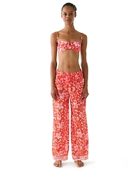 kate spade new york Women's Floral Wide Leg Cover-Up Pants