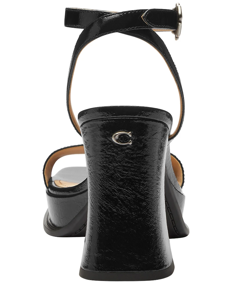 Coach Women's Tea Rose Square Toe Platform Sandals