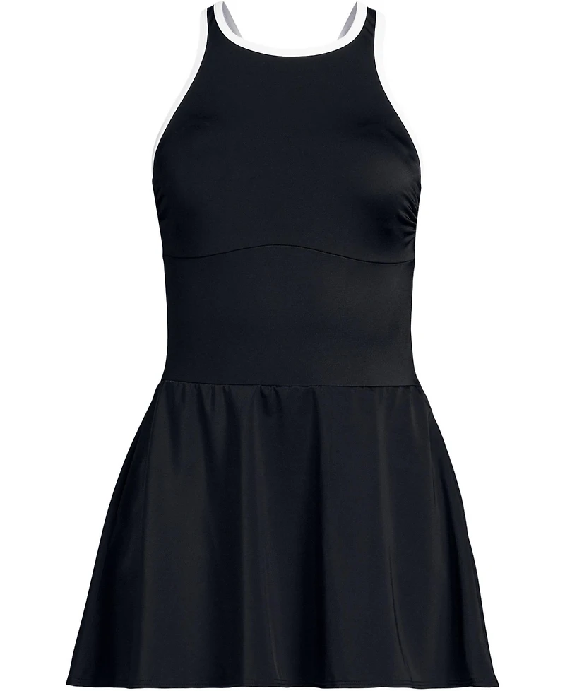 Lands' End Women's Tugless High Neck Swim Dress Swimsuit