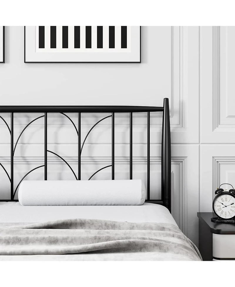 gaomon Bed Frame with Headboard, Metal Platform Bed Modern Mattress Foundation with Under Bed Storage, No Box Spring Needed