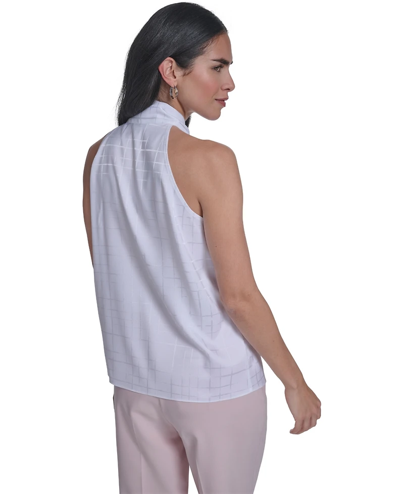 Calvin Klein Women's Sleeveless Tie Neck Blouse
