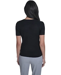 Calvin Klein Women's Short-Sleeve Textured Sweater