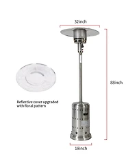 Streamdale Furniture Streamdale Outdoor 48, 000 Btu Propane Patio Heater with Wheels & Cover