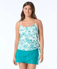 Coco Reef Womens Stella Scoop Neck Tankini Top Swim Skirt