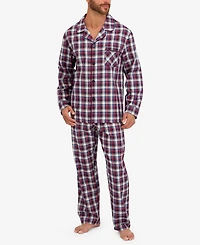 Hanes Men's Woven Button Down Pajama Sleep Set