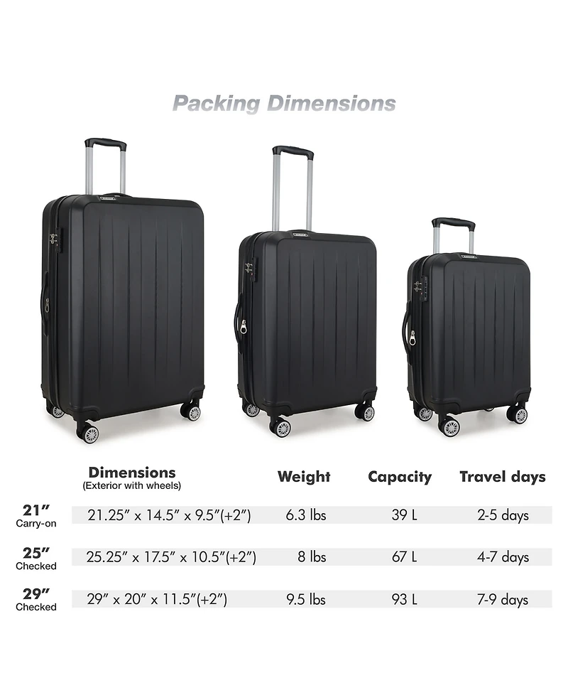 Elite Luggage Dori 3-Pc. Hardside Expandable Spinner Set