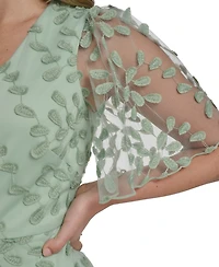 Jessica Howard Petite Flutter-Sleeve V-Neck Midi Dress