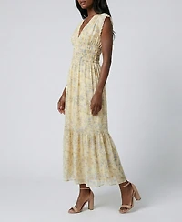 Taylor Women's Lace Trim Smocked Waist Dress