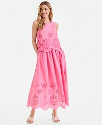 I.n.c. International Concepts Women's Cotton Eyelet Lace Midi Skirt, Macy's Exclusive