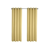Habitat Harmony Light Filtering Crinkled Texture on Supple Drapeable Flowing Fabric Grommet Curtain Panel 52" x 63" Yellow