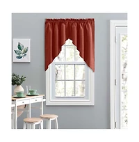 Ellis Curtain Ellis Window Treatment Solid Color Poly Cotton Duck Fabric Tailored Swag 56"x36"