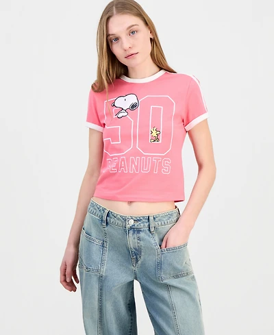 Grayson Threads, The Label Juniors' Snoopy Graphic Ringer T-Shirt