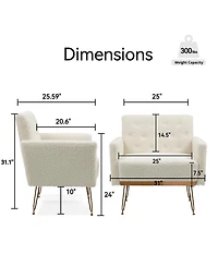 Streamdale Teddy Armchair Single Sofa (Teddy White)