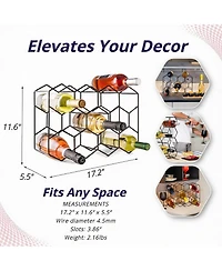 Yigii Modern 14-Bottle Wine Rack, 3-Tier, Rust-Resistant, Durable