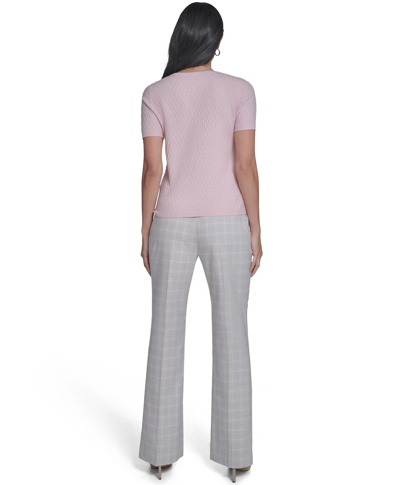 Calvin Klein Petite Textured Short-Sleeve Sweater