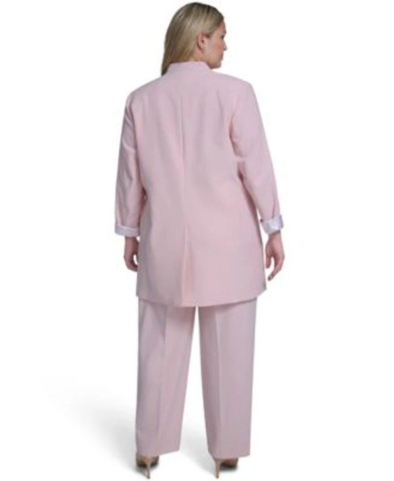 Calvin Klein Plus Size Open Front Notch Collar Jacket Modern Fit Pants