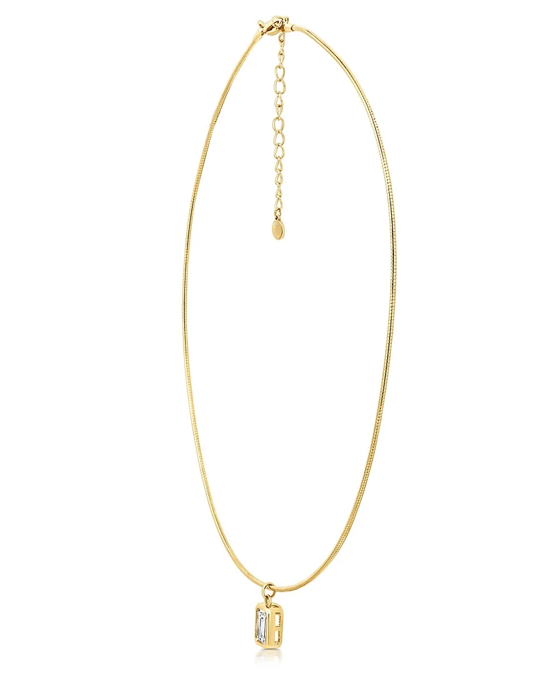 And Now This Snake Chain Cubic Zirconia Drop Necklace