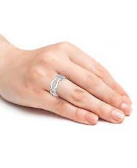And Now This Horse Bit Link Cubic Zirconia Ring