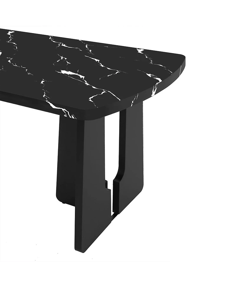 Streamdale Furniture 63" Modern Faux Marble Dining Table