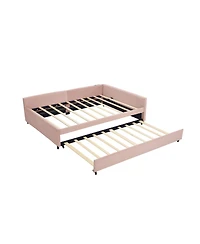 Streamdale Upholstered Daybed with Trundle (Pink)