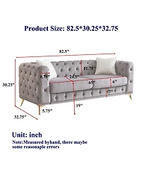 Streamdale Furniture Velvet 3+3 Seater Sofa with Solid Wood Frame & Metal Feet