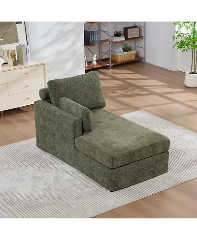 Streamdale Furniture Modular Sofa Bed with Cushions - Chenille Fabric, Metal Legs - Green-l