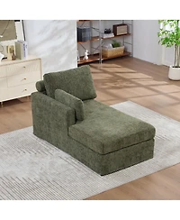 Streamdale Furniture Modular Sofa Bed with Cushions - Chenille Fabric, Metal Legs - Green-l