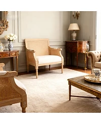 Streamdale Furniture French Accent Armchair, Vintage Rattan Reading Chair