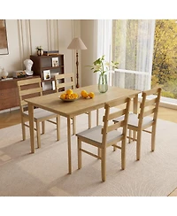 Streamdale Furniture Solid wood dining table and chair set (5-piece