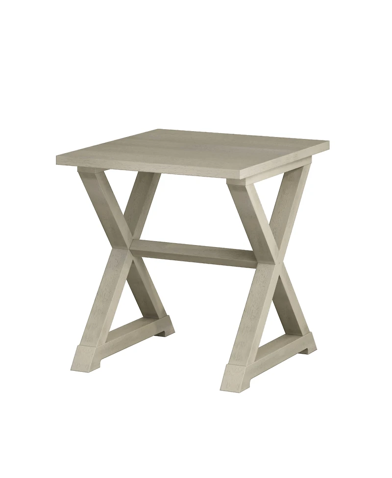 Streamdale Furniture Antique White Square Accent End Side Table Nightstand 22"x23.5"x23.5