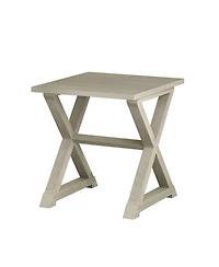 Streamdale Furniture Antique White Square Accent End Side Table Nightstand 22"x23.5"x23.5