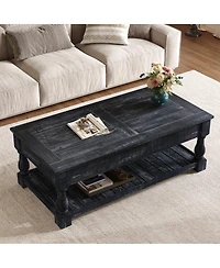 Streamdale Furniture Farmhouse Lift Top Coffee Table with Storage - Weathered Finish