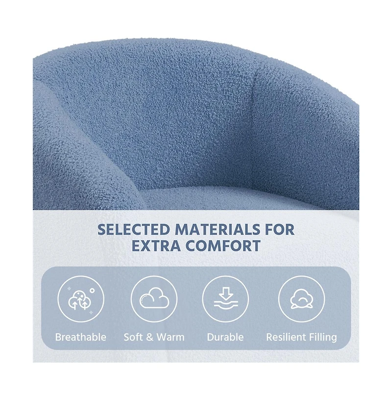 Yaheetech Boucle Club Chair Accent Barrel Arm