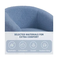 Yaheetech Boucle Club Chair Accent Barrel Arm