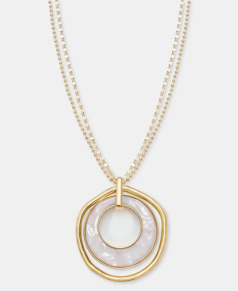 Style & Co Stone Orbital Pendant Necklace, 36" + 3" extender, Macy's Exclusive