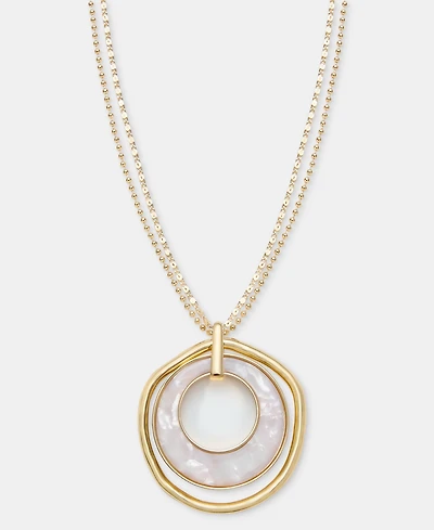 Style & Co Stone Orbital Pendant Necklace, 36" + 3" extender, Macy's Exclusive