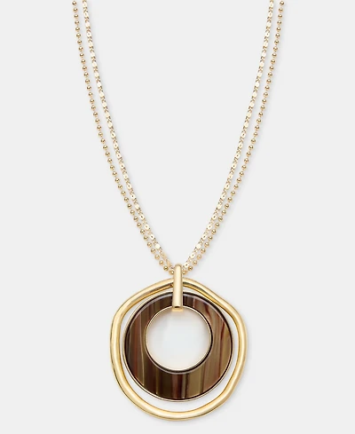 Style & Co Stone Orbital Pendant Necklace, 36" + 3" extender, Macy's Exclusive