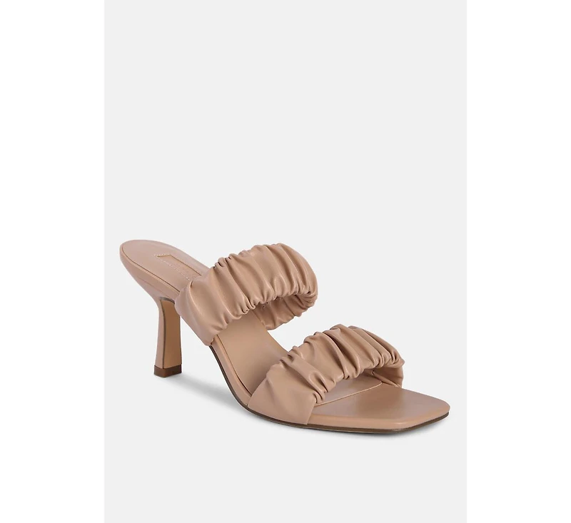 Womens Lady Lynn Gather Around Slip-On Heeled Sandals