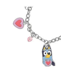 Bluey Charm Bracelet, Silver-Tone, Heart & Love Letter Charms
