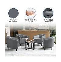 Yaheetech Faux Leather Accent Chair Gray