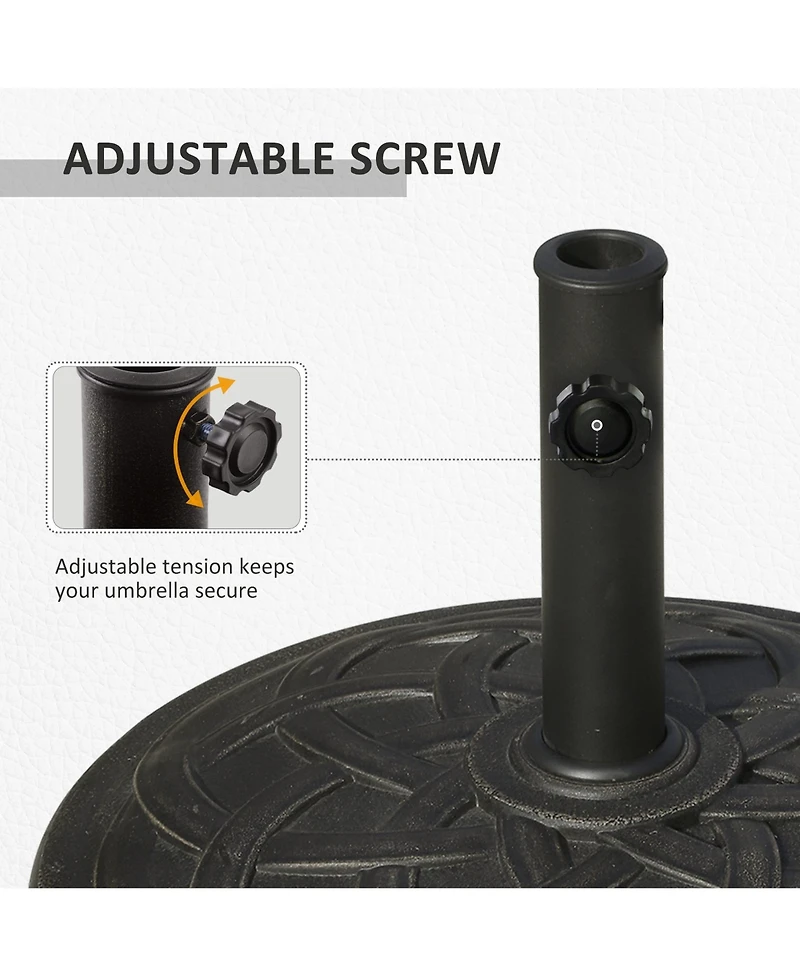 Outsunny 21.5" Round Resin Umbrella Holder Base w/ Decorative Pattern