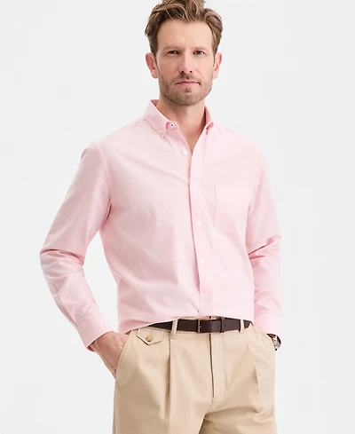 Club Room Men's Solid Stretch Oxford Cotton Shirt, Created for Macy's