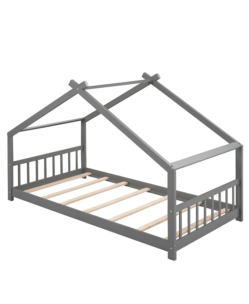 Streamdale Furniture Twin Size House Bed Wood Bed