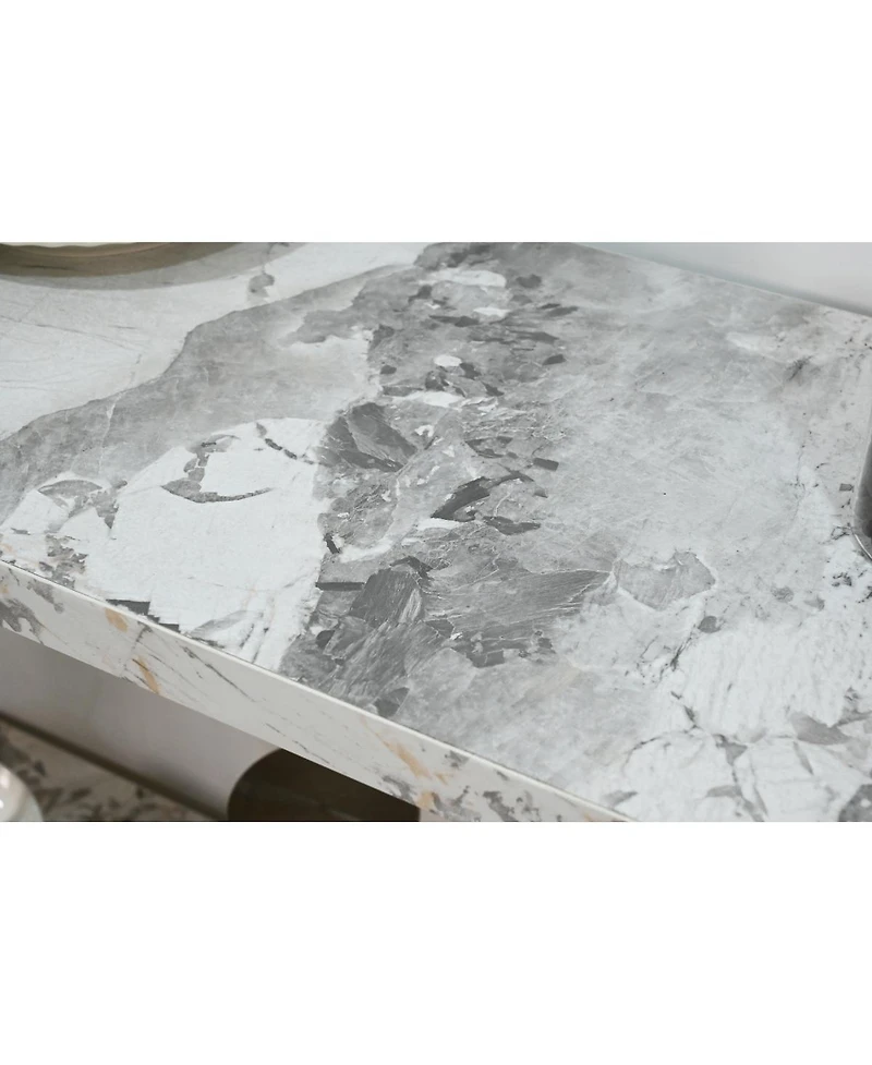 Streamdale Furniture Modern Luxury Gold Metal Console Table with Storage Shelf