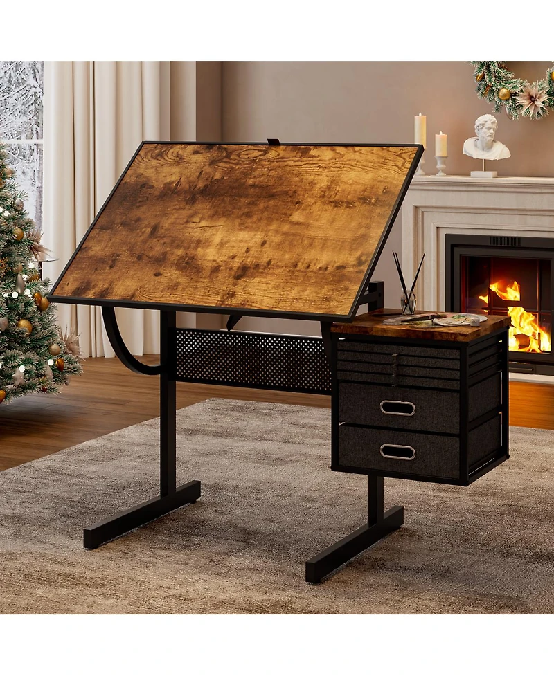 Streamdale Furniture 1500pc Jigsaw Puzzle Table for Adults - Black, with 4 Trays & 2 Storage Drawers