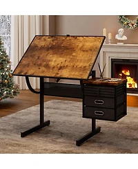 Streamdale Furniture 1500pc Jigsaw Puzzle Table for Adults - Black, with 4 Trays & 2 Storage Drawers